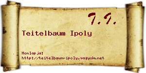 Teitelbaum Ipoly névjegykártya